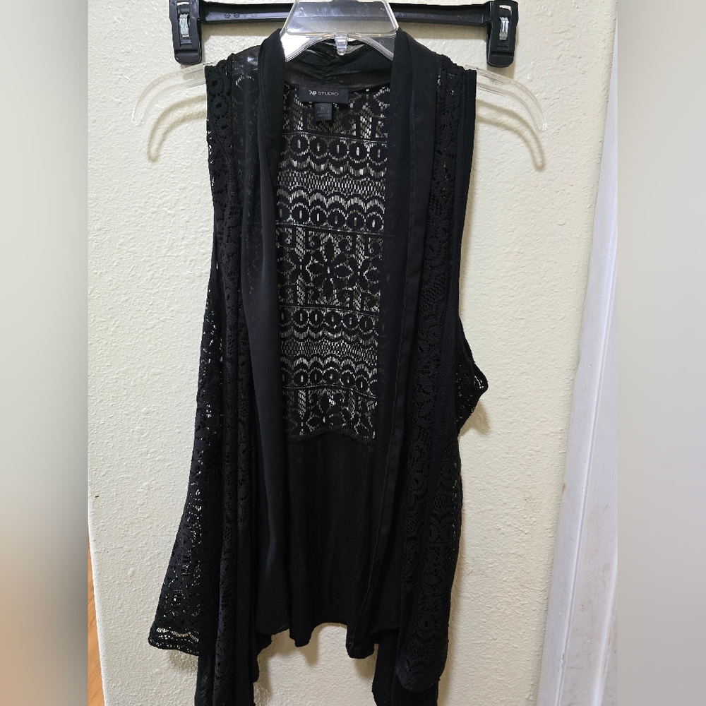 AB Studio Black Lace Dressy Vest